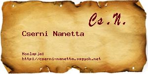 Cserni Nanetta névjegykártya